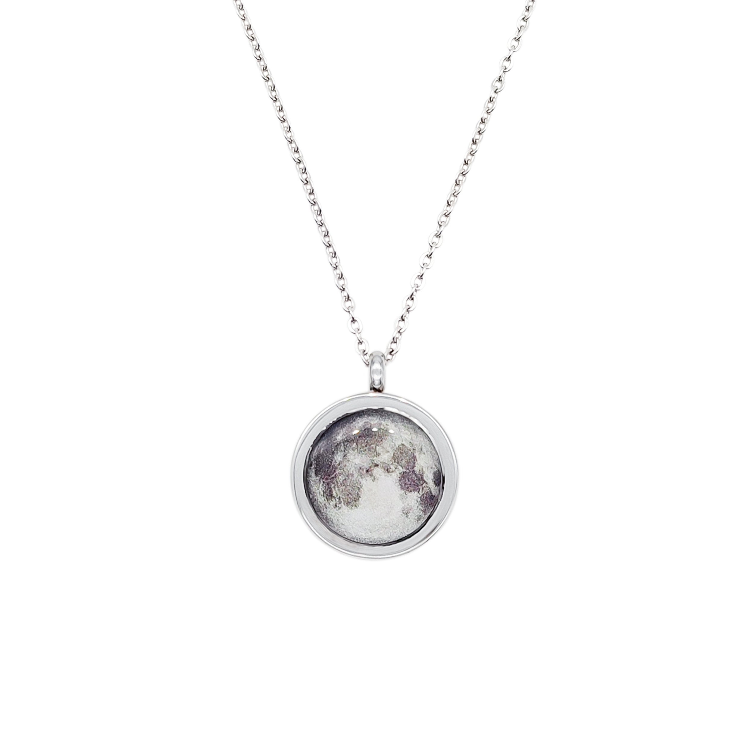 Collana con pendente Luna in Acciaio Inossidabile