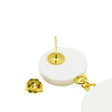 Orecchini Doppia Luna in Argilla Polimerica Bianco e Foglia oro - in Argento 925 placcato Oro 18K